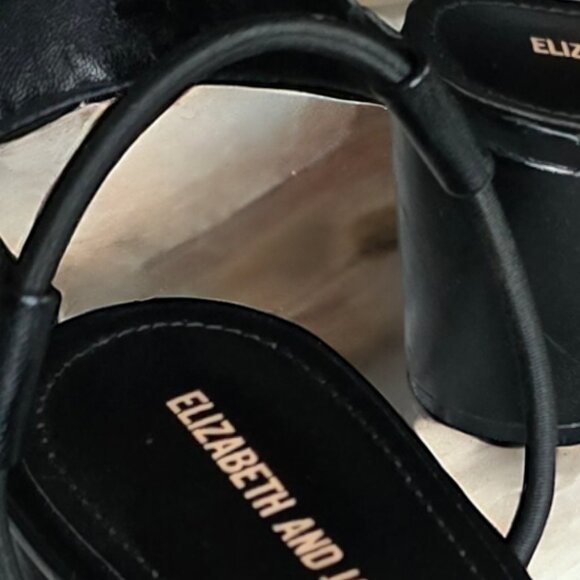 ELIZABETH & JAMES  (8.5) CALENDULA Round 2 1/2" Strappy High Heel in Black - Picture 13 of 13